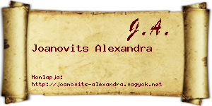 Joanovits Alexandra névjegykártya